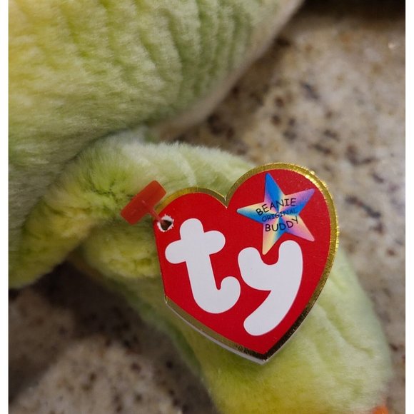 TY Beanie Buddies 2000 Prince the Frog 13" Orange Green - Picture 8 of 11